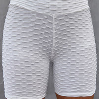 Textured High Waisted Biker Shorts