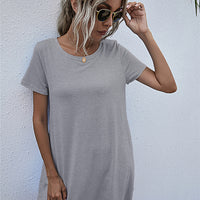 Round Neck Short Sleeve Mini Dress