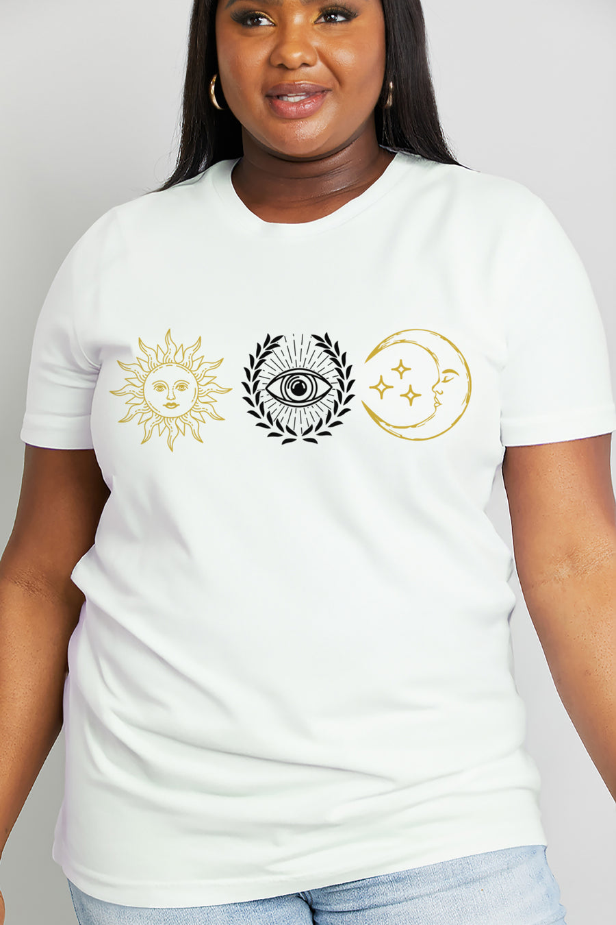 Simply Love Full Size Sun & Moon Graphic Cotton Tee