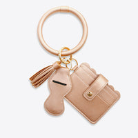 PU Wristlet Keychain with Card Holder