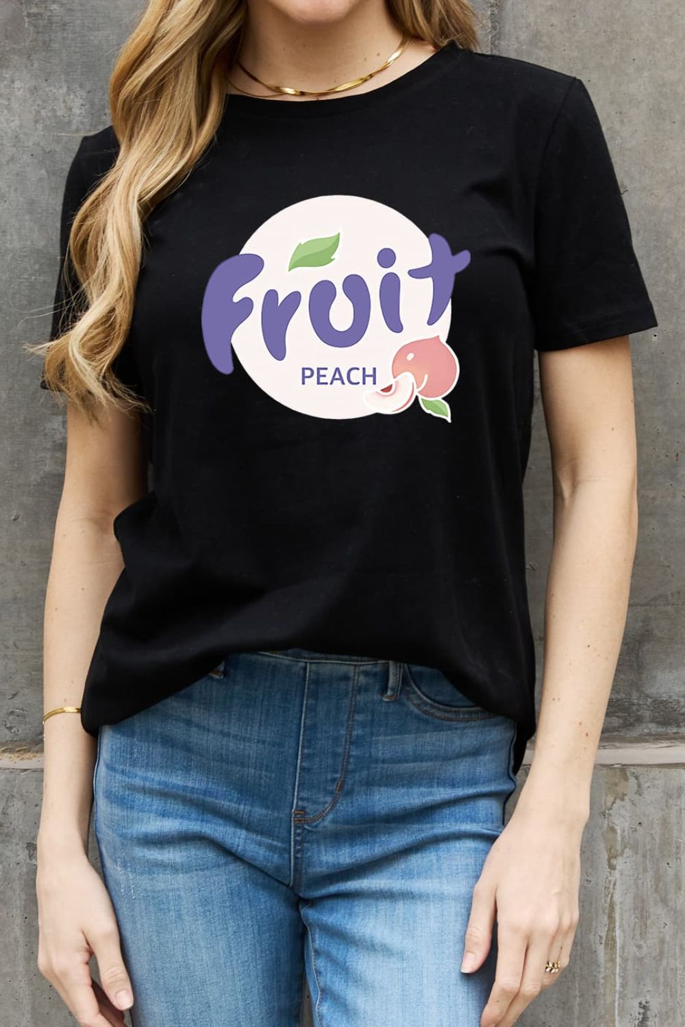 Simply Love Full Size FRUIT PEACH Graphic Cotton Tee