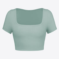 Square Neck Ribbed Crop Top