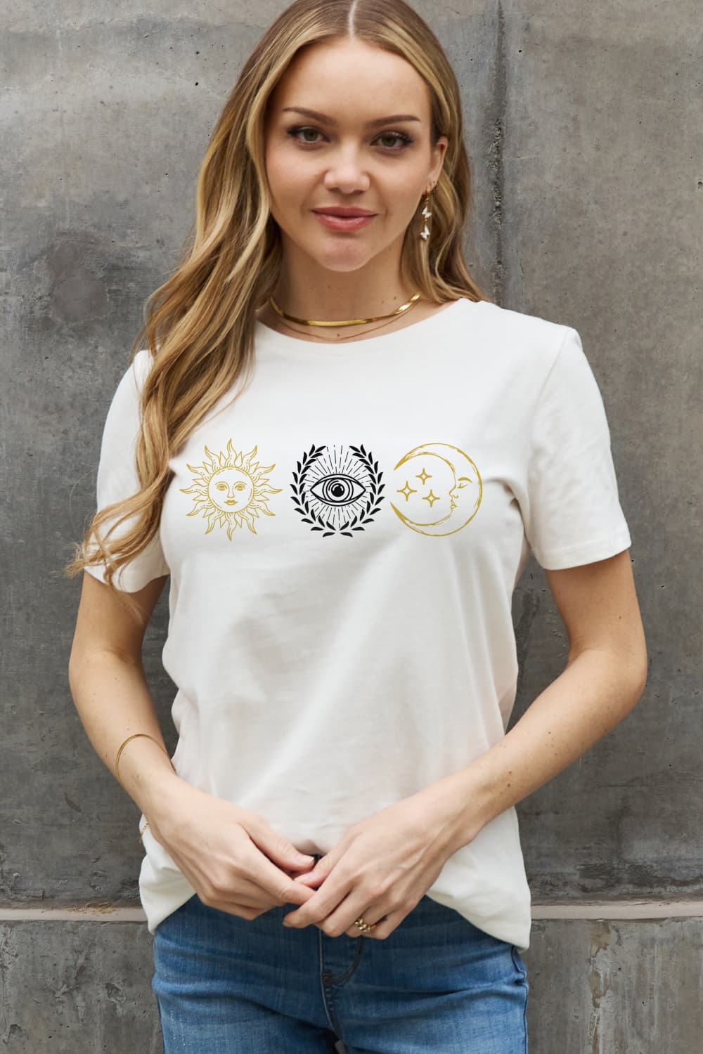 Simply Love Full Size Sun & Moon Graphic Cotton Tee