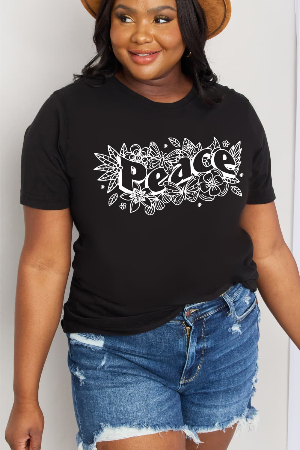 Simply Love Full Size PEACE Graphic Cotton Tee