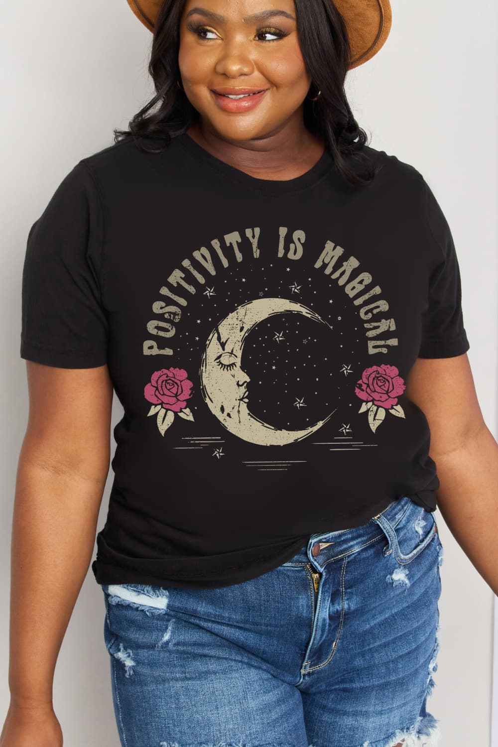 Simply Love Full Size POSITIVITY IS MAGICAL Graphic Cotton Tee