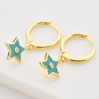 Zircon 925 Sterling Silver Star Drop Earrings