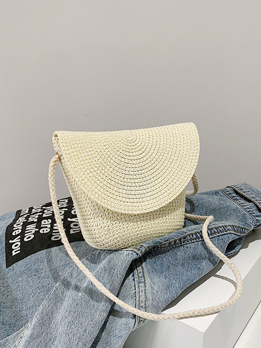 Textured off white shoulder bag