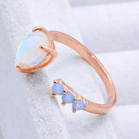 18K Rose Gold-Plated Moonstone Open Ring