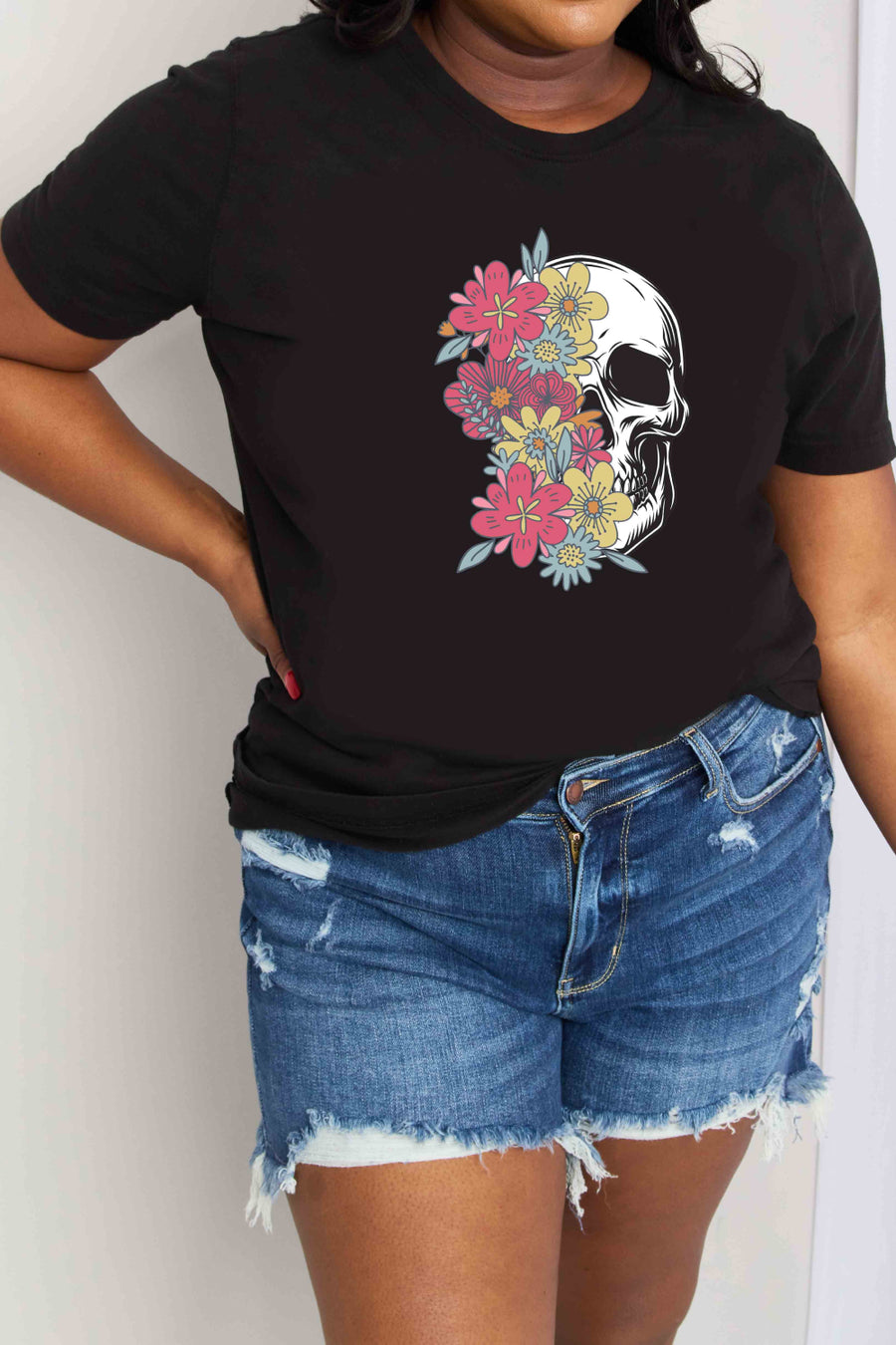 Simply Love Full Size Skull Graphic Cotton T-Shirt