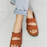 MMShoes Best Life Double-Banded Slide Sandal in Ochre