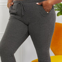 Blumin Apparel Full Size Easy Living Ribbed Joggers