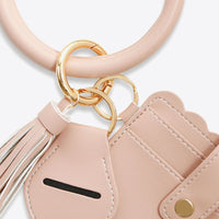 PU Wristlet Keychain with Card Holder