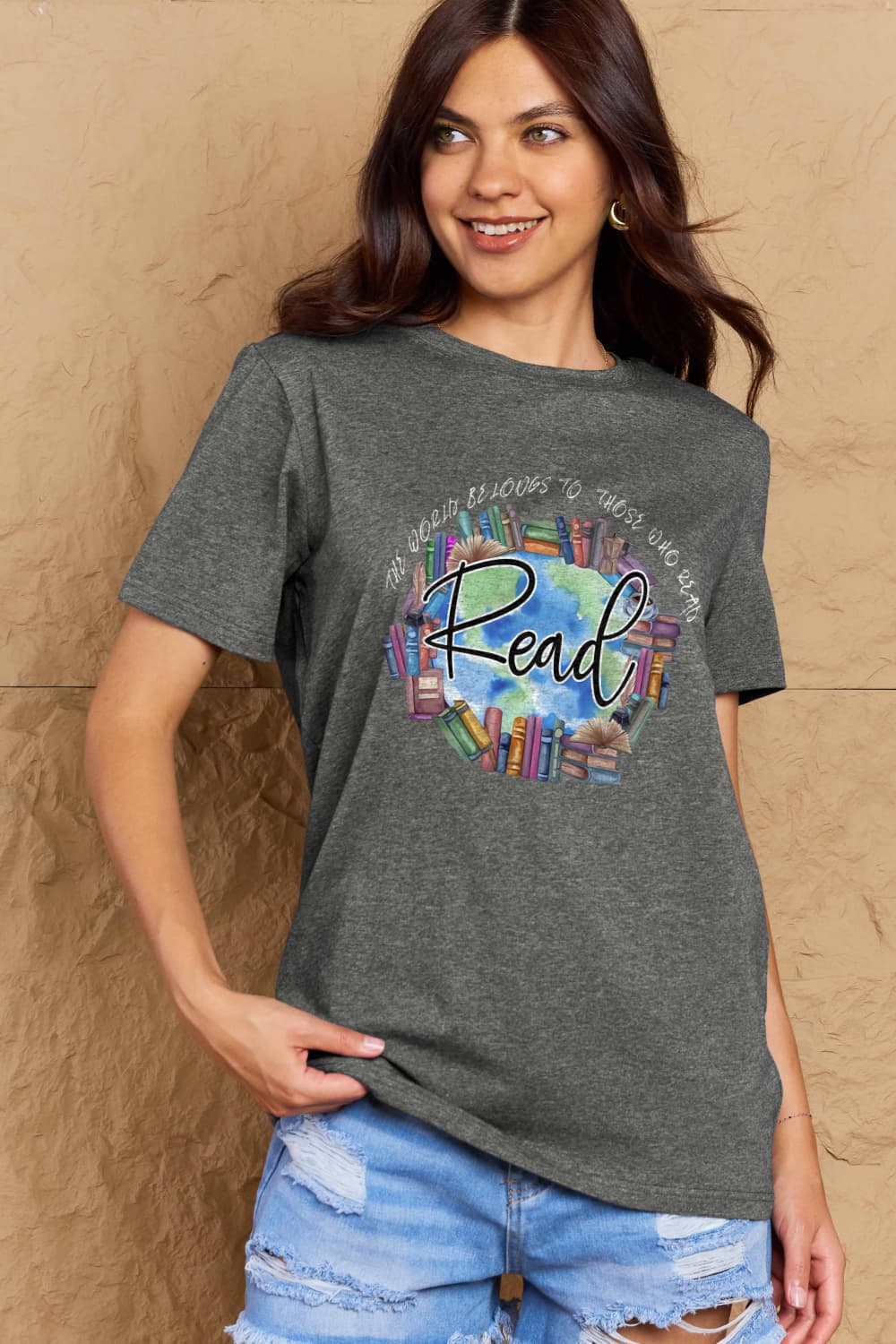 Simply Love Full Size READ Graphic Cotton Tee