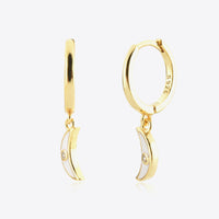 Zircon Moon Drop Huggie Earrings