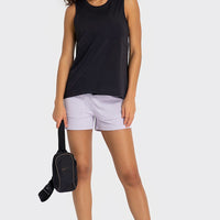 Elastic Waist Sports Shorts with Pockets