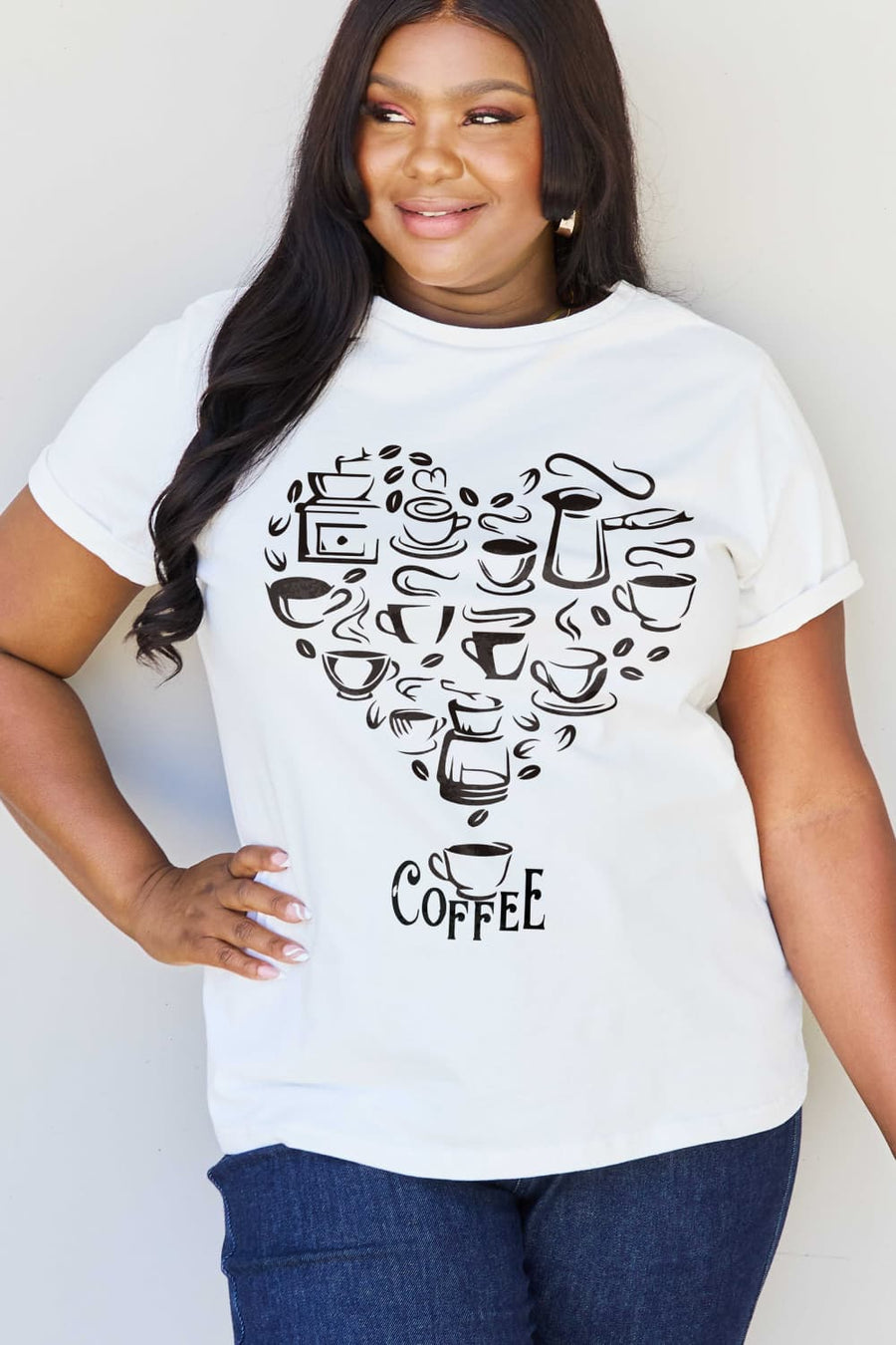 Simply Love Full Size COFFEE Graphic Cotton Tee