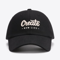 CREATE NEW LIFE Adjustable Cotton Baseball Cap