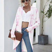 Tie-Dye Open Front Longline Cardigan