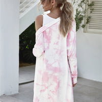 Tie-Dye Open Front Longline Cardigan