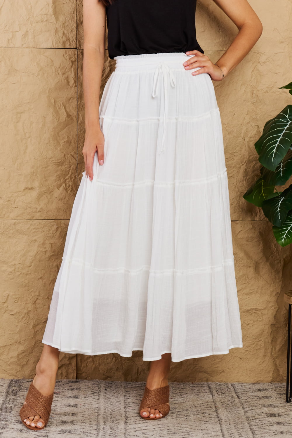 Sweet Lovely By Jen Places To Go Full Size Tiered Maxi Skirt