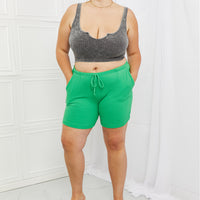 Blumin Apparel Too Good Full Size Ribbed Shorts in Green