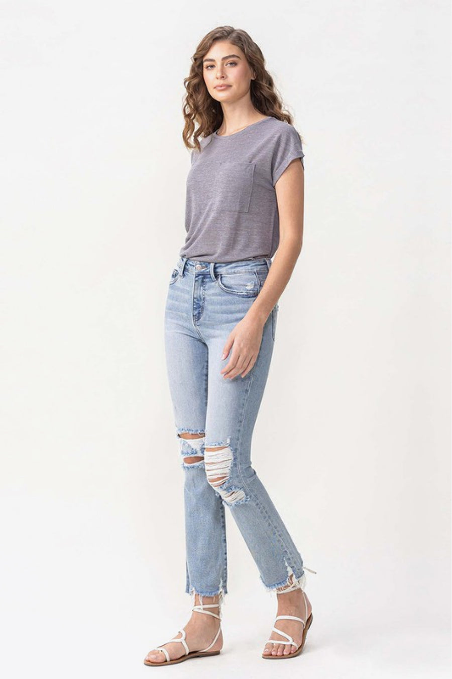 Vervet by Flying Monkey Wren Full Size High Rise Crop Flare Jeans