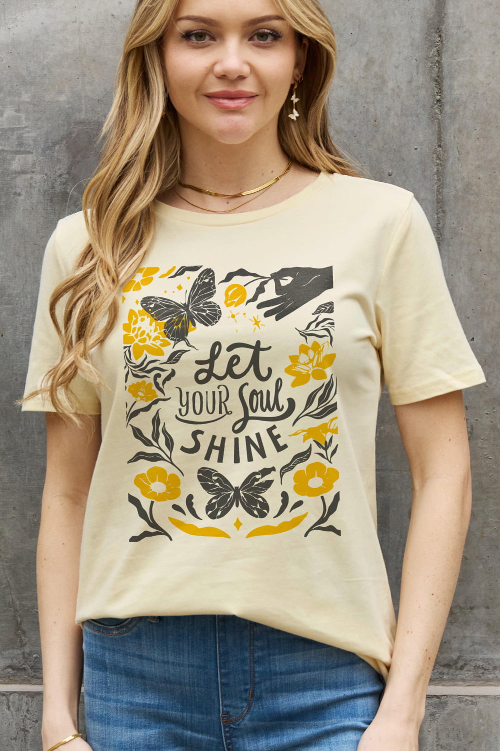 Simply Love Full Size LET YOUR SOUL SHINE Graphic Cotton Tee