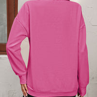 Zip-Up Dropped Shoulder Sweatshirt