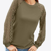 Long Raglan Sleeve Round Neck Tee