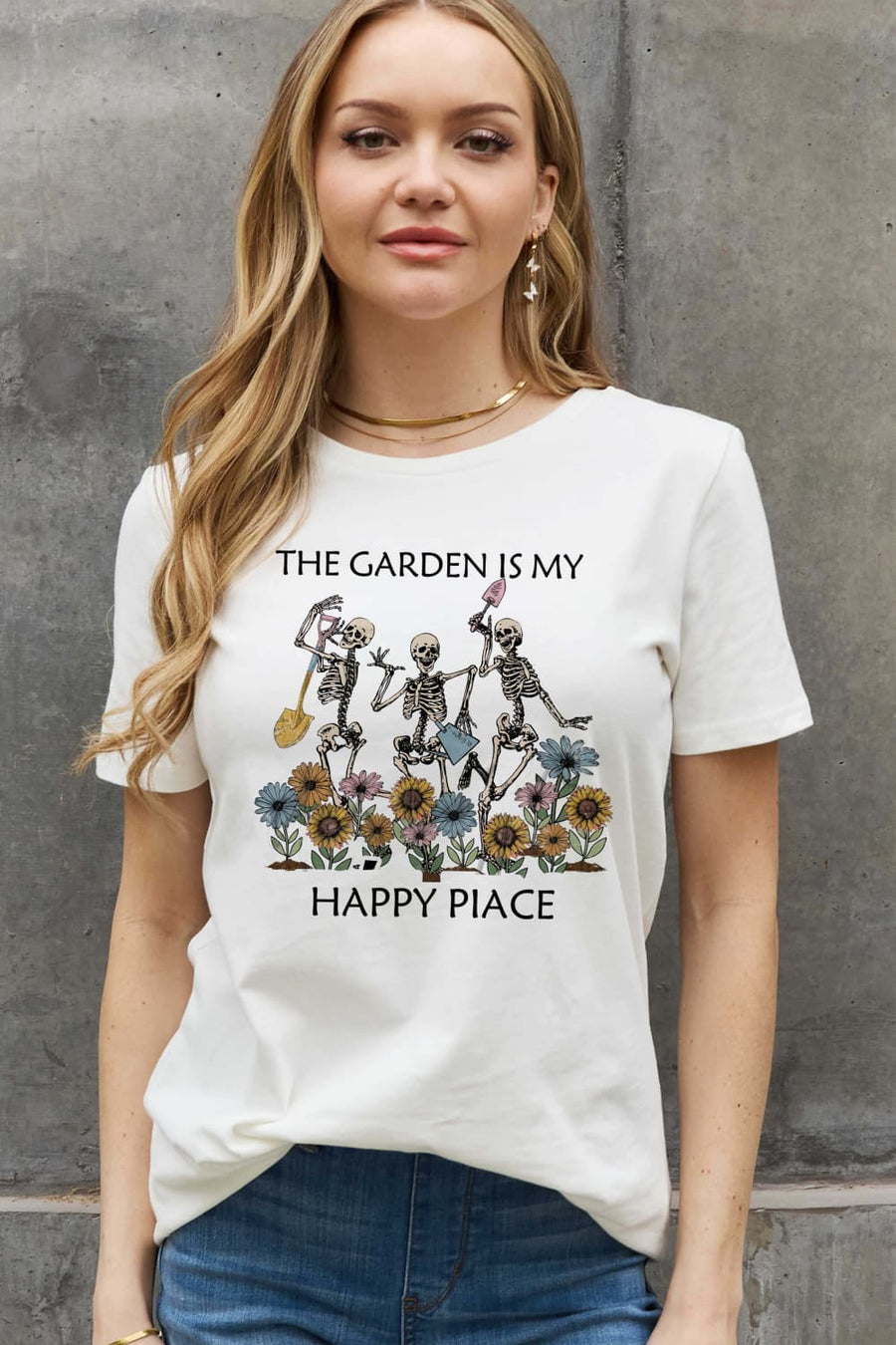 Simply Love Full Size THE GARDEN IS MY HAPPY PLACE Graphic Cotton Tee