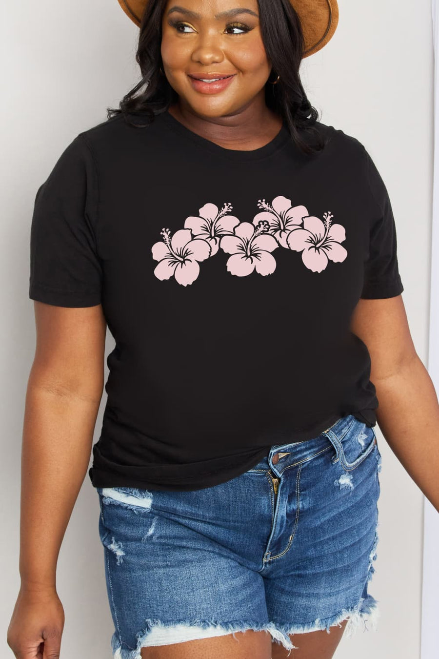 Simply Love Full Size Flower Graphic Cotton Tee