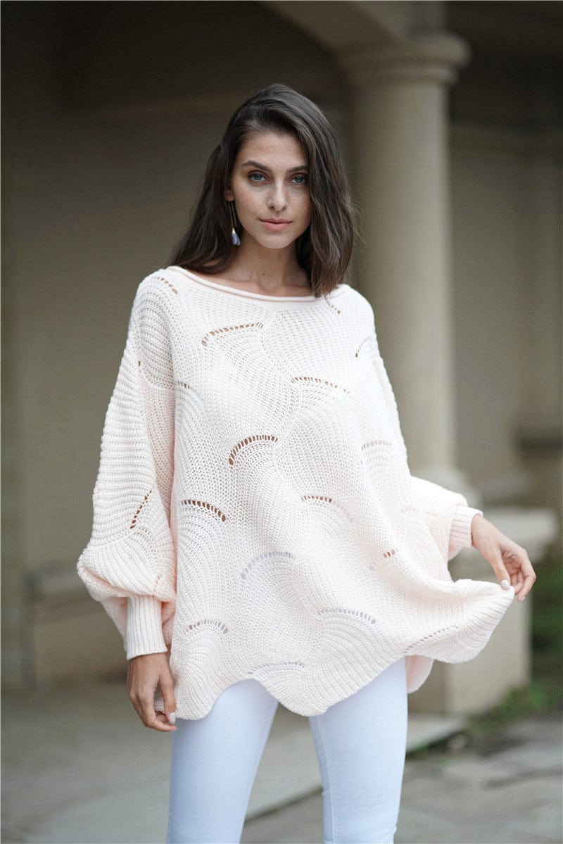 Shape Code ABS/RBS/IBS Knit Blush / S Knit-Boat Neck Sweater with Scalloped Hem