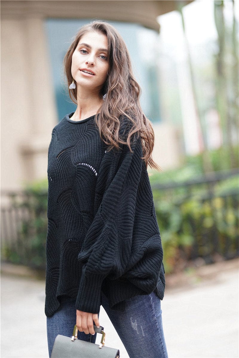 Shape Code ABS/RBS/IBS Knit Knit-Boat Neck Sweater with Scalloped Hem