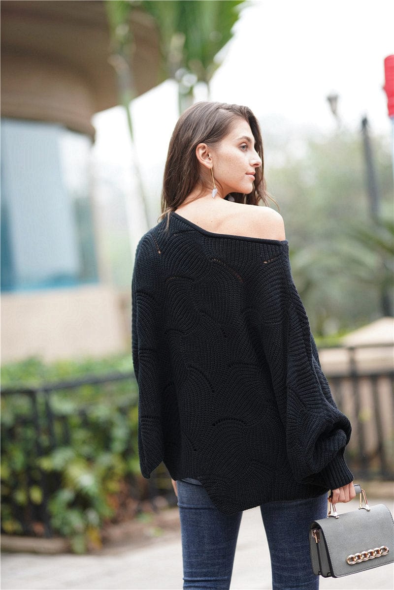 Shape Code ABS/RBS/IBS Knit Knit-Boat Neck Sweater with Scalloped Hem