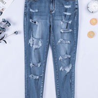 Shape Code RBS Pants Denim-Distressed Frayed Hem Cropped Jeans